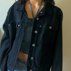 vintage black jean jacket S-M